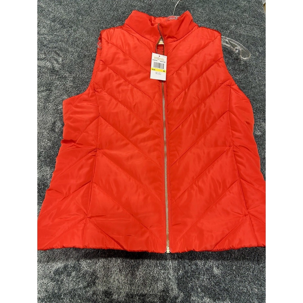 Michael Kors Women's Bright Ruby Medium Polyester Puffer Vest (R1)